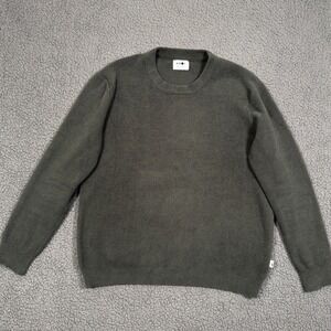 NN07 No Nationality Danny Crewneck Sweater 6429 Ribbed Dark Olive Green Mens M
